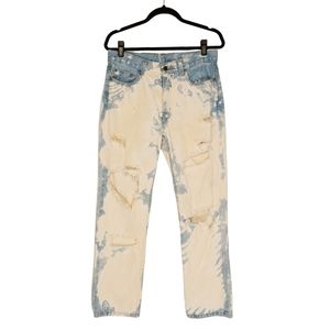 Upcycled GEORGE Regular Acid Wash Bleached Distressed Jeans 30x30